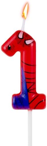 Gezan Spider Themed Birthday Candles with Number 1