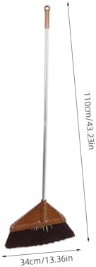 Wood Grain Soft Bristle Hand Broom with Long Handle
