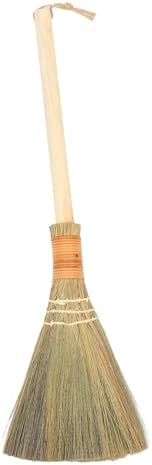 FRCOLOR Hand-Woven Bamboo Broom for Home Cleaning