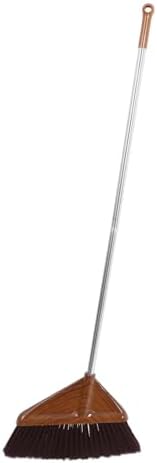 Wood Grain Soft Bristle Hand Broom with Long Handle