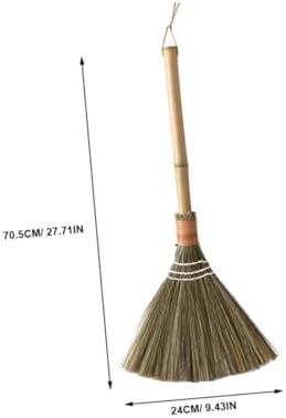 FRCOLOR Hand-Made Straw Woven Broom Small Cleaning Tool