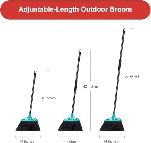 Tiumso 55 Heavy Duty Angle Broom with Locking Handle - Blue