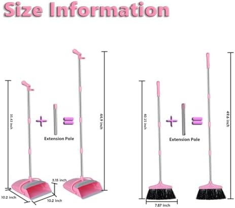 KYDIFS Pink Broom and Dustpan Combo Set