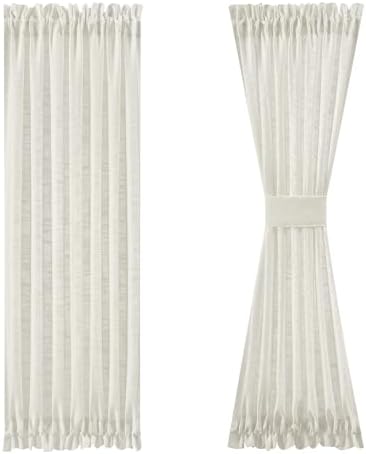 FMFUNCTEX Sidelight Curtains 24x40 Inch Linen Texture Panels