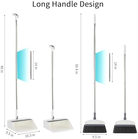 SUTINE Angle Broom with Dustpan Combo Set White