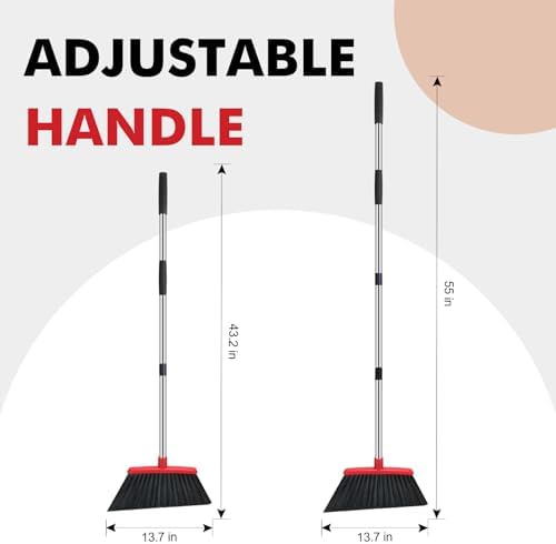 NACENA 55 Inch Heavy Duty Angle Broom 2 Pack