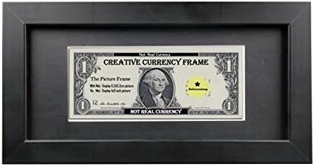 Creative Wooden Dollar Bill Frames 4x9 Black with Matting
