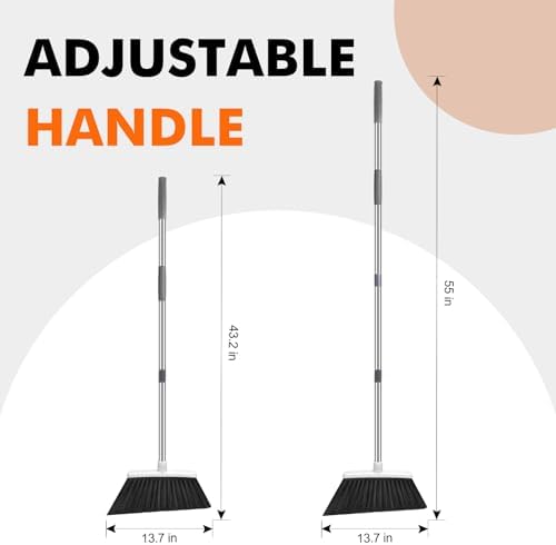 NACENA 55 Inch Heavy Duty Broom with 4 Pack
