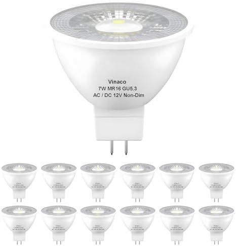 Vinaco 7W MR16 LED Bulb 5000K Daylight 12V 450LM Non-Dimmable