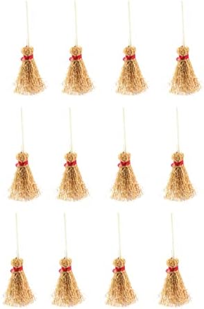DDGURDH Hand Broom with Red Rope Straw Broom Ornament
