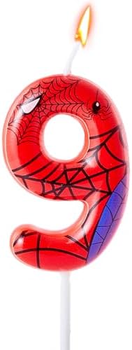 Gezan Spider Themed Birthday Candles Number 9