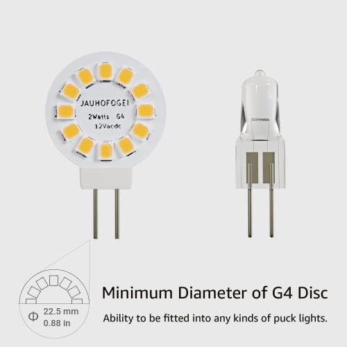 JAUHOFOGEI G4 LED Bulb 2W Warm White 2700K 6 Pack