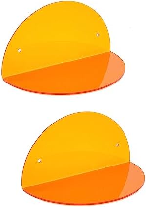 ROYALITA Acrylic Floating Shelves 8-inch Orange 2-Pack