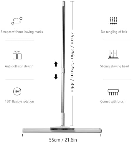 RRRYYYZZ Air Broom with Brush and Scraper 49 Adjustable Handle Magic Broom Sweeper