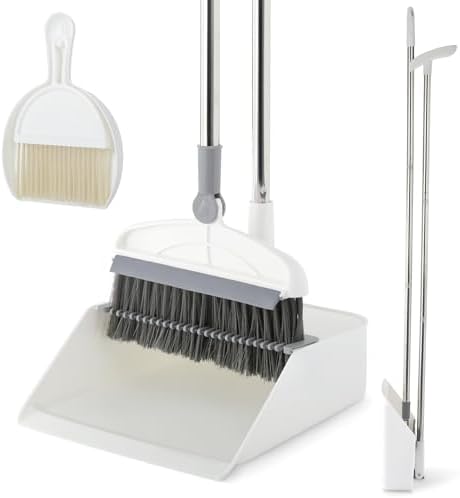 SUTINE Angle Broom with Dustpan Combo Set White