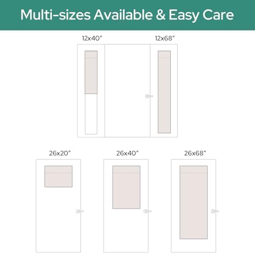 HOMEIDEAS Natural Linen French Door Curtains 1 Panel - W26 x L40 Inch