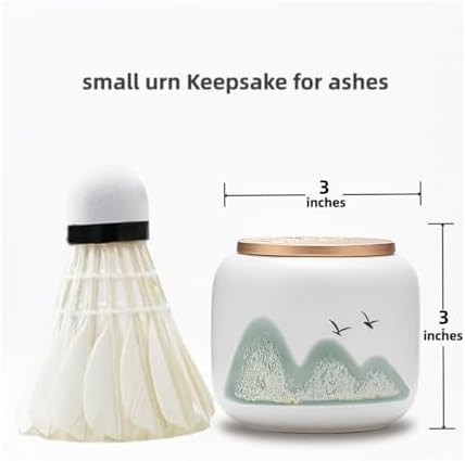 White Small Urn for Ashes - 3 Inch Ceramic Memorial Keepsake 1