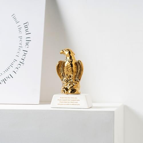 Gold Hawk Eagle Trophy Statue Home Decor