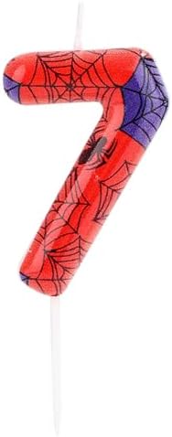 Spider Birthday Candle Number 7 Decor for Cake