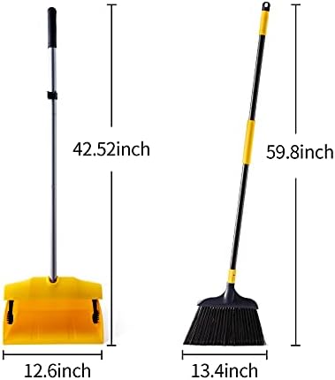 Yocada Heavy Duty Broom and Dustpan Set with Windproof Cover