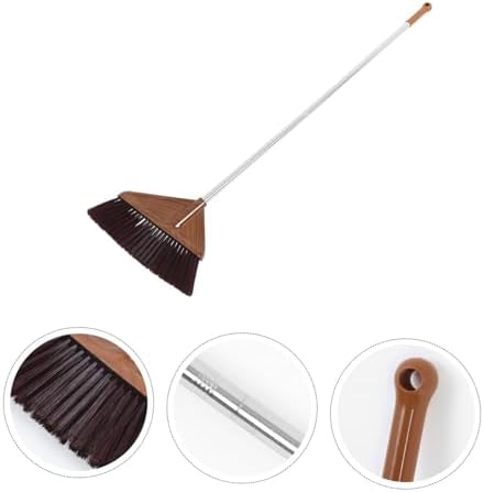 Wood Grain Soft Bristle Hand Broom with Long Handle