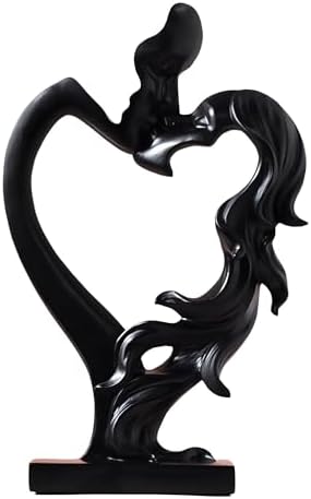 Couple Love Actually Sculpture - Heart Shaped Kissing Statue for Marriage Anniversaries