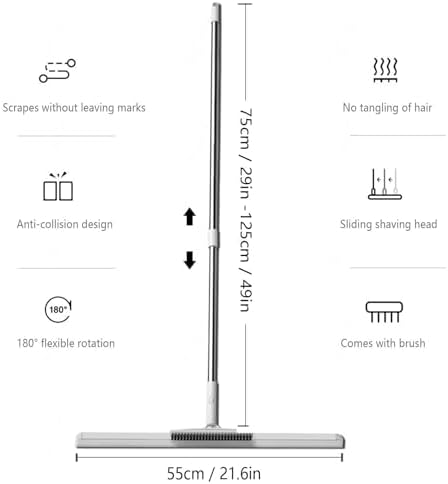 Air Broom with Brush and Squeegee 49 Adjustable Handle Cleaning Tool