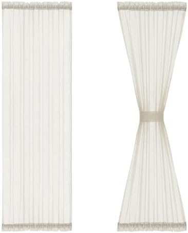 FMFUNCTEX Linen Sidelight Curtains 72 Beige 2 Panels