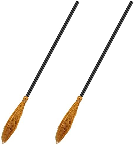 2 Pack Halloween Witch Broom Plastic Broomstick Props