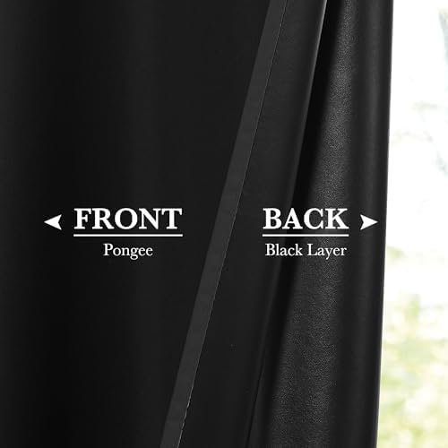RYB HOME 100 Blackout Door Curtain for French Doors