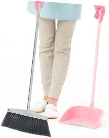 Ergonomic Hand Broom with Long Dust Pan Handle for Efficient Cleaning