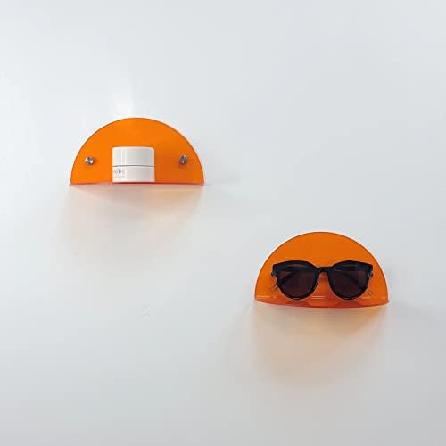 ROYALITA Acrylic Floating Shelves 8-inch Orange 2-Pack