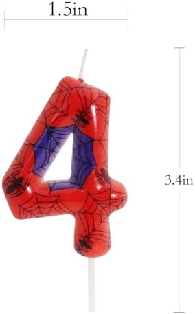 OGnomiFX Spider Themed Number 4 Birthday Candle