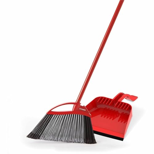 O-Cedar PowerCorner Pet Pro Broom with Dust Pan Red