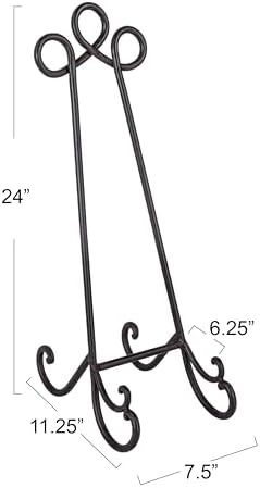 Creative Co-Op DE1159 Grey Iron Easel 24 Inch