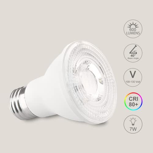 FTL 6-Pack Dimmable PAR20 LED Bulbs 7W 3000K Warm White