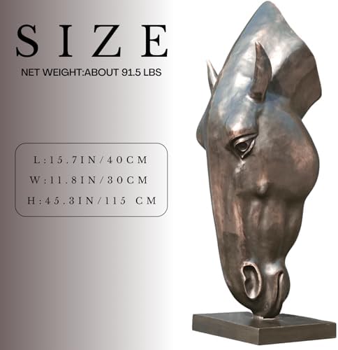 Still Water Horse Head Bronze Sculpture 453 Inch Decor