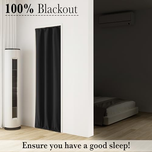 RYB HOME 100 Blackout Door Curtain for French Doors