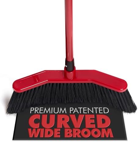 Da Vinci Curved Angle Broom - Sturdy 52-Inch Heavy Duty Sweeping Tool