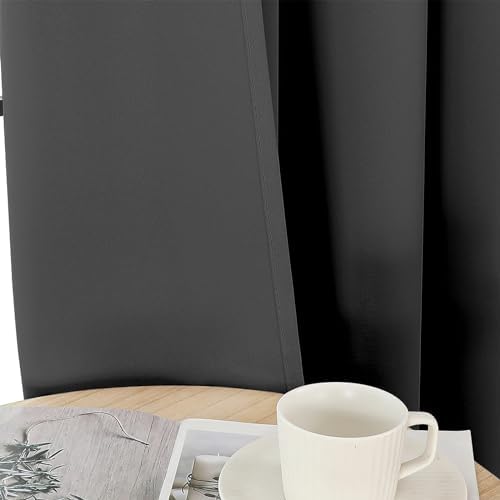 Joydeco Door Curtain Panel 78 Inches Black