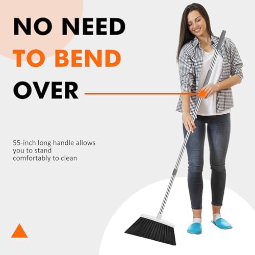 NACENA 55 Inch Heavy Duty Broom with 4 Pack