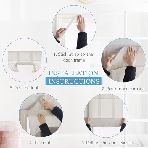 RYB HOME Linen Blend French Door Curtain Panel