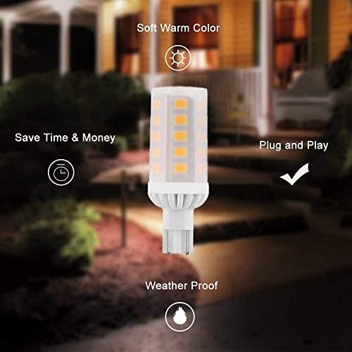Cheopha T5 T10 12V LED Bulbs 4W Warm White 3000K Pack of 5