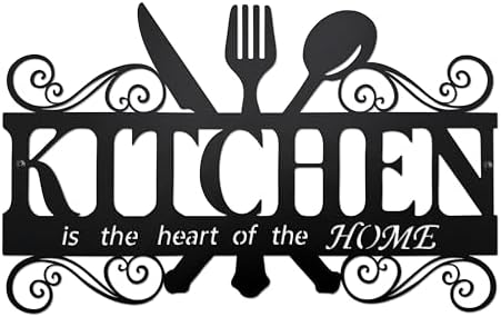 Farmhouse Kitchen Wall Decor Metal Sign - Black