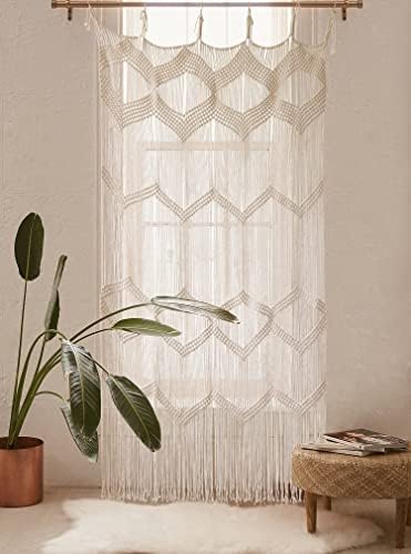 Flber Boho Macrame Room Divider Curtain 42x75