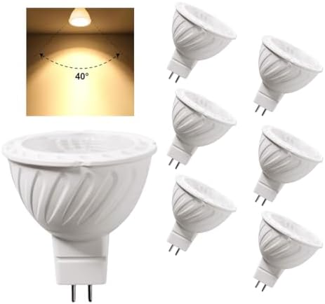 SSXBF MR16 5W LED Bulbs 12V 3000K Warm White Pack of 6