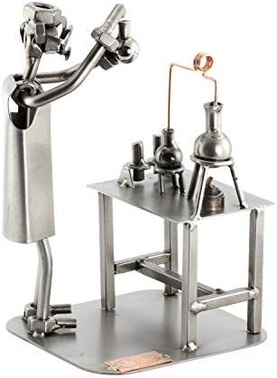 Handmade Chemist Sculpture Nuts and Bolts Metal Figurine