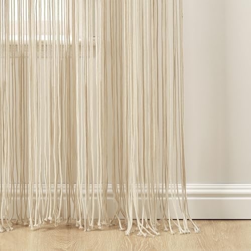 Lush Decor Boho Macrame Cotton Curtain Panel