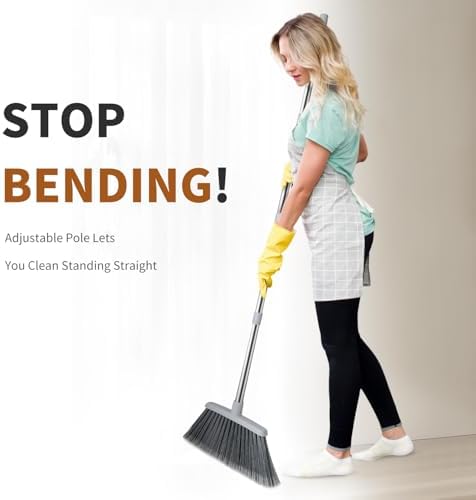 QCFOLY Adjustable Heavy Duty Broom Pack of 2