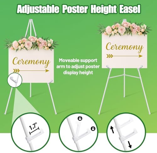 VAIIGO 63 Adjustable White Easel Stand with Carry Bag